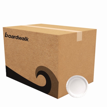 Boardwalk Paper Dinnerware, Plate, 6" dia, White, PK1000 CP6B1004250A